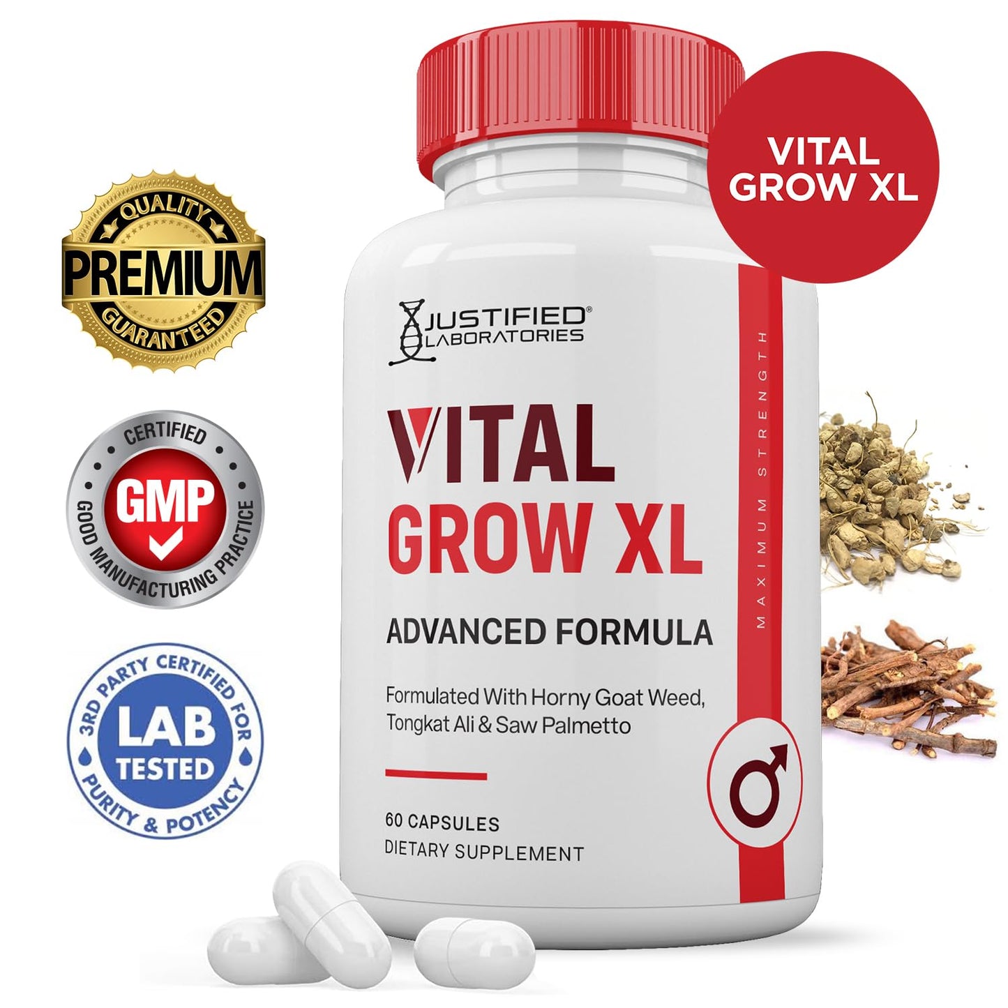 (2 Pack) Vital Grow XL Pills 1484MG Advanced Formula Proprietary Blend for Men 60 Capsules - Maple Wellness Supplements