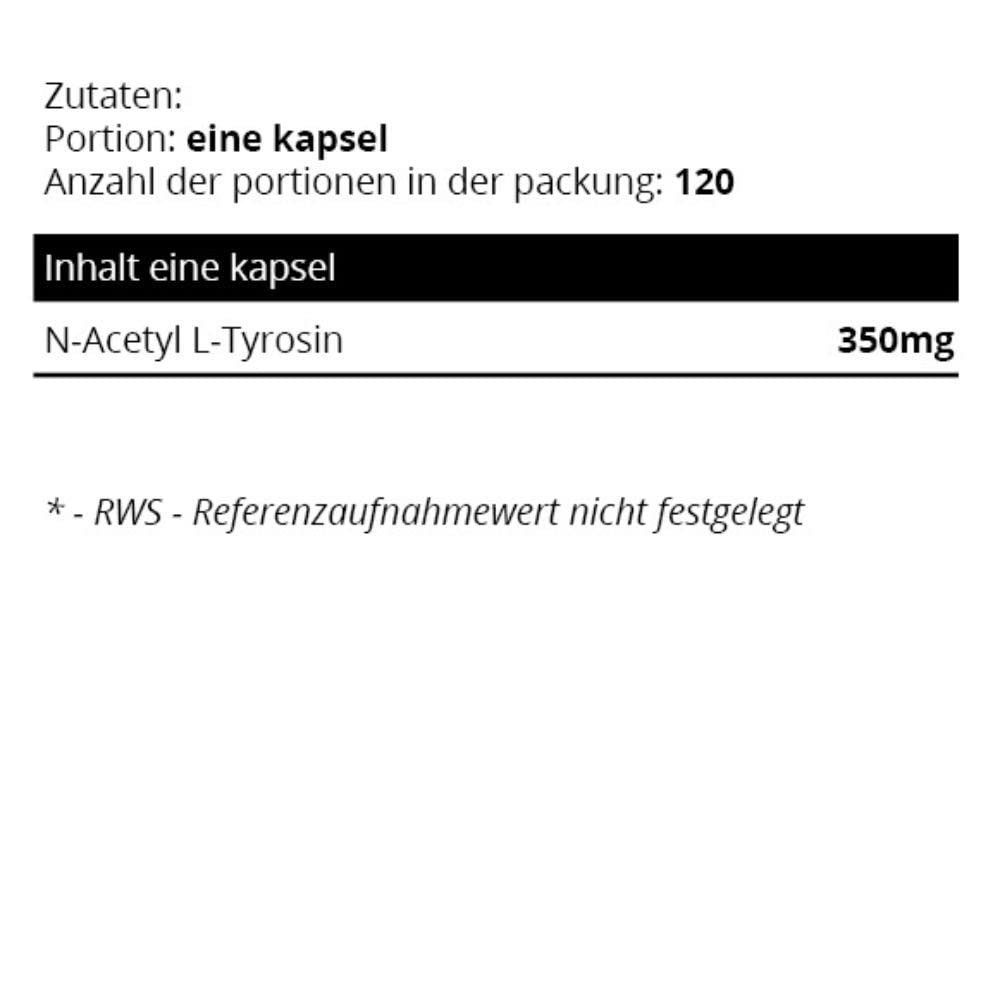 N-Acetyl L-Tyrosine 350 mg - 120 Capsules - High Quality Nalt Form | Popular for Focus, Energy & Stress Management - No Unnecessary Additives - EU Made - Sowelo (2-Pack)