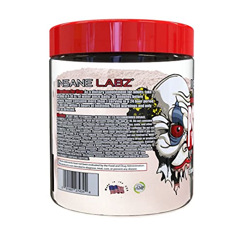 Insane Labz Psychotic Clear, Fully Disclosed, Clinically Dosed Pre Workout Powder, Extreme Lasting Energy, Focus and Endurance with, OxyGold and AMPiberry, 20 Srvgs (Fruit Punch, 20 Servings)