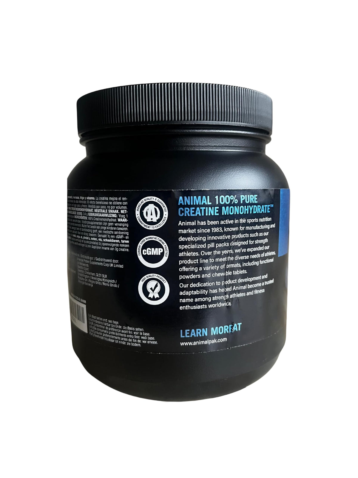 ANIMAL Pure Creatine Monohydrate Powder, 500 g | Pure micronised creatine monohydrate, 5 g creatine per serving, easily absorbable, neutral in taste