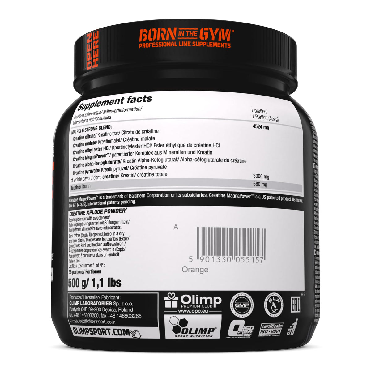 Buy Olimp Labs Creatine Xplode Powder, Orange Flavour, 500 g - OmniHealthRx Usa supplements