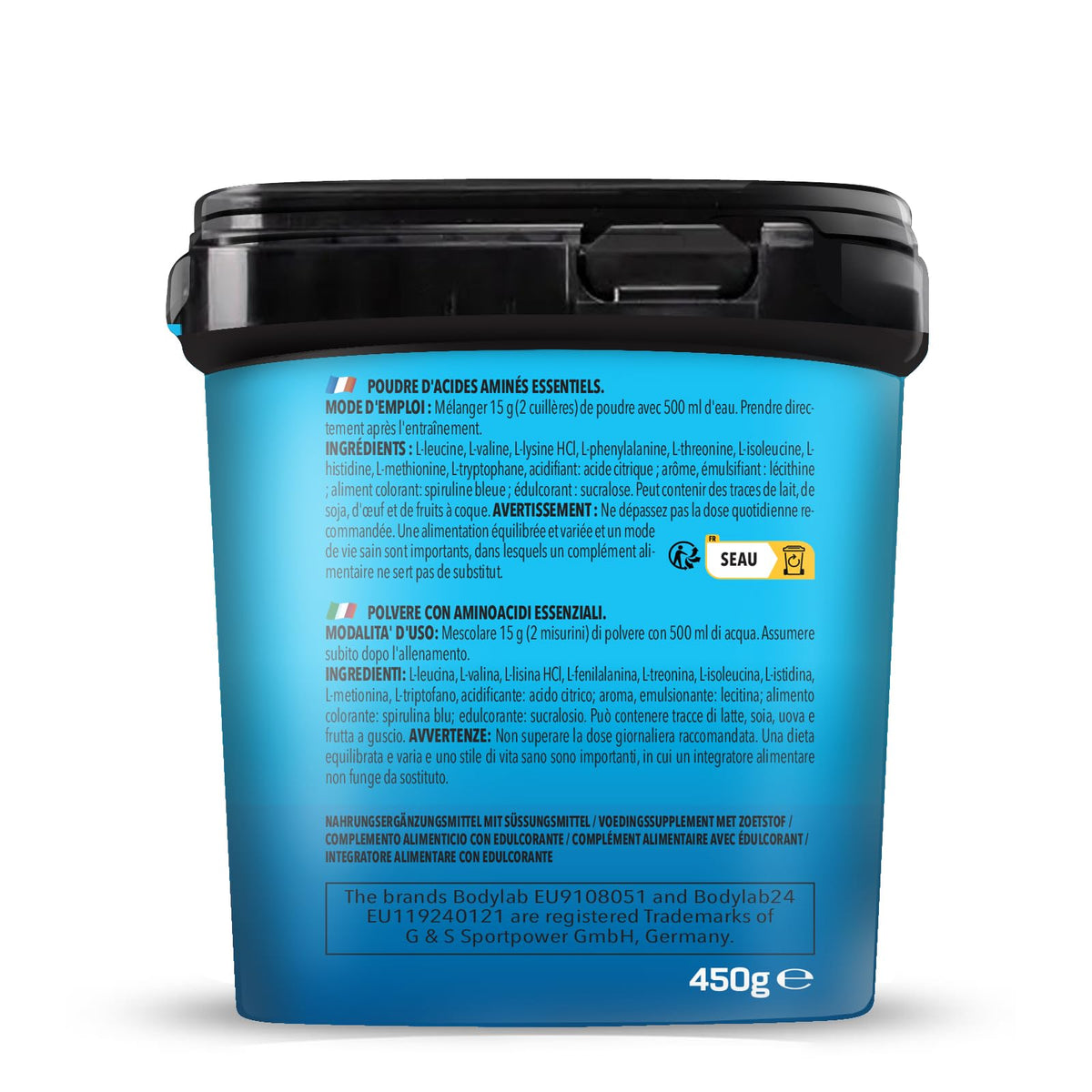 Buy Bodylab24 Bodybuilder EAA Blue Raspberry 450 g, EAA Powder with 9 Essential Amino Acids, All BCAA & EAA Included, Delicious Fruity Flavour - OmniHealthRx Usa supplements