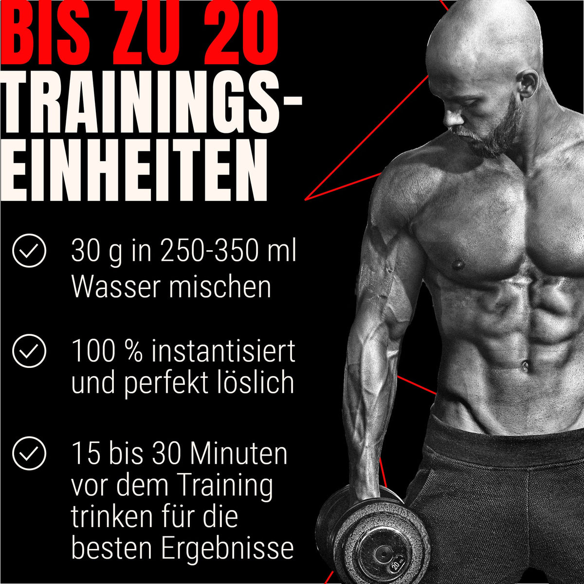 Strongest training booster - premium pre-workout booster with the absolute hardcore dose - for more pumping, focus and continuous power - 600 g - made in Germany | Pump booster with natural caffeine - for fitness energy and focus - vegan