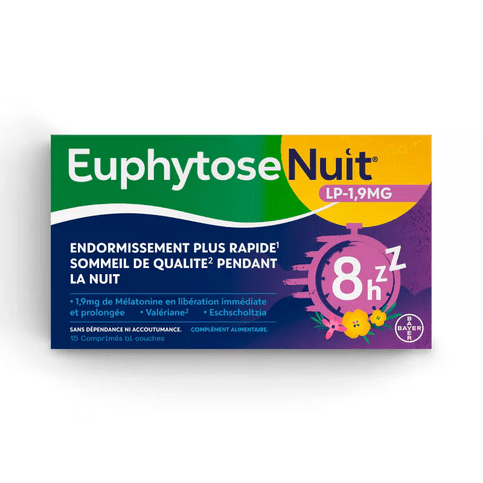 Buy Euphytose Nuit LP 1,9 mg melatonin - 15 tablets - OmniHealthRx Usa supplements