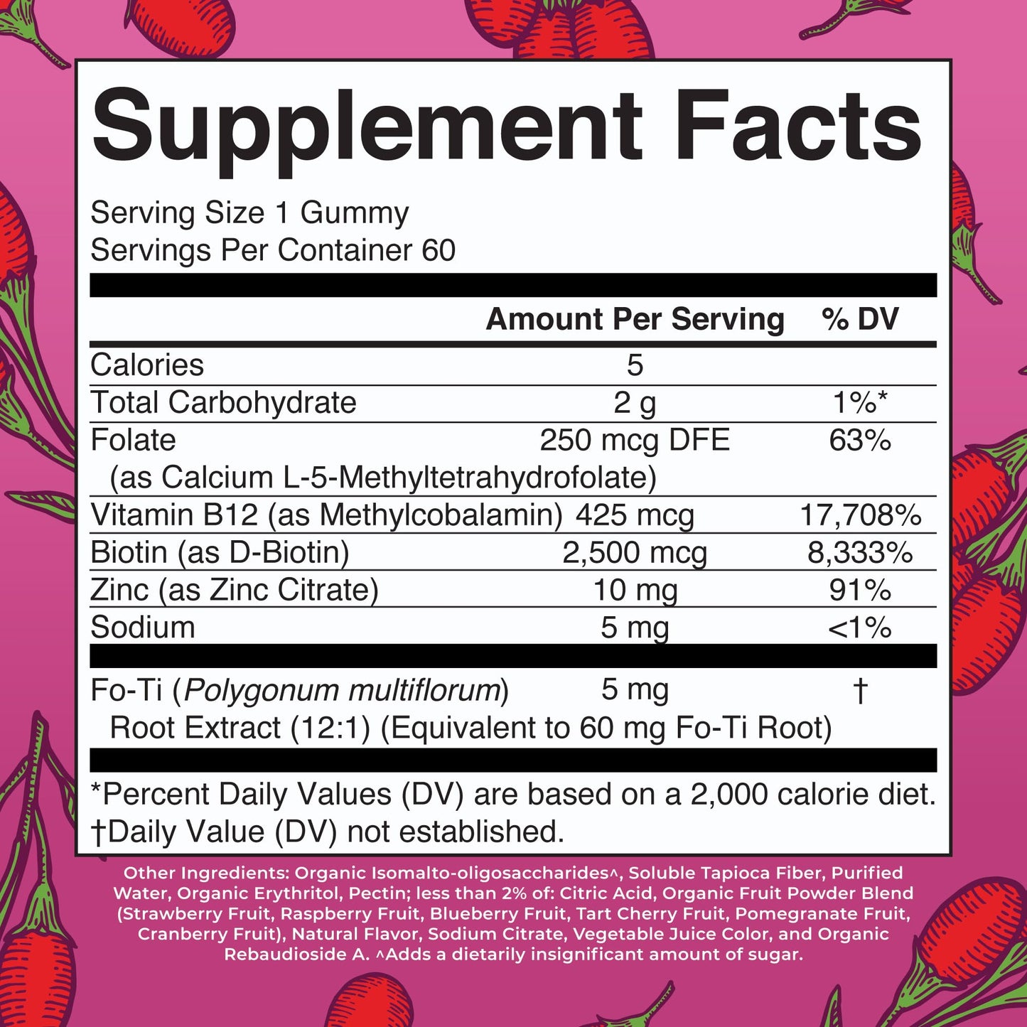 MaryRuth Organics Biotin Gummies | Sugar Free | Vegan | Non-GMO | 2,500 mcg Biotin Supplement | Hair Skin and Nails Vitamins | Hair Growth Vitamins | Hair Growth Supplement | 60 Count - Maple Wellness Supplements