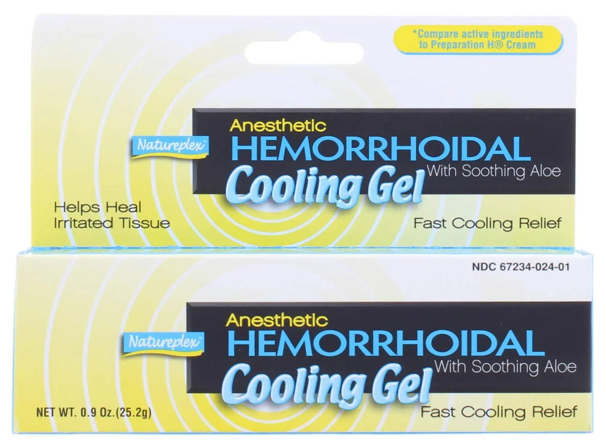 Natureplex Anesthetic Hemorrhoidal Cooling Gel 0.9 oz (2 Pack) – Witch Hazel & Phenylephrine, Soothing Aloe Formula for Temporary Itching, Burning & Swelling Relief - Made in USA - Maple Wellness Supplements
