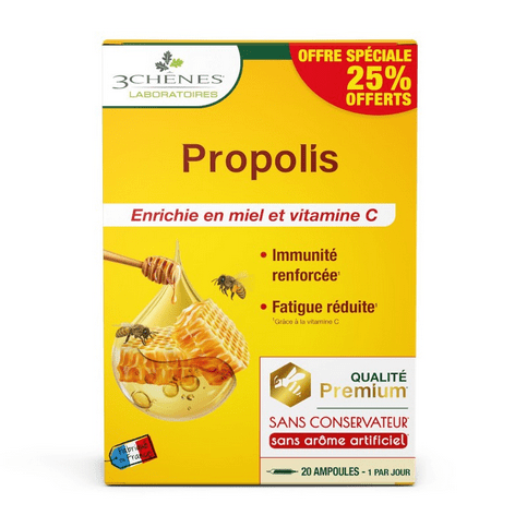 Buy Propolis ampoules LES 3 CHENES 15 ampoules + 5 free - OmniHealthRx Usa supplements