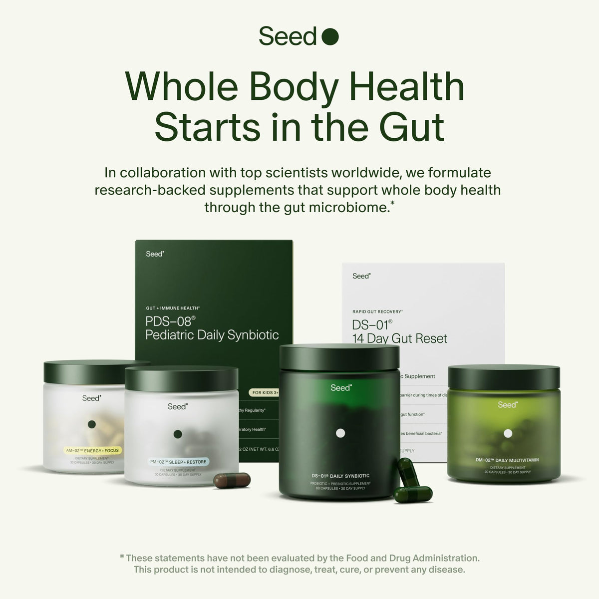 Seed DM-02 Daily Multivitamin - 100% DV Essential Vitamins and Minerals for Women & Men - Helps Fill Daily Nutrient Gaps - Immune, Bone, Hair, Skin & Nails Health - Vegan - 30 Capsules (30-Day Supply) - Maple Wellness Supplements