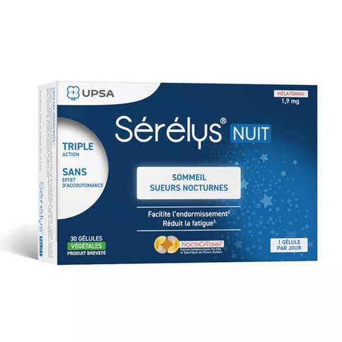 Buy Serelys Nuit 30 capsules: Sleep disorders and night sweats linked to menopause - OmniHealthRx Usa supplements
