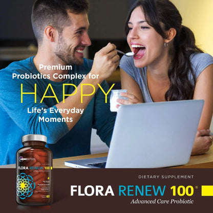 100 Billion Probiotics - 15-Strain Probiotic for Women & Men, DRCaps Delayed Release, Prebiotics, L-Glutamine, Apple Pectin, Gut Lining Support, Shelf Stable, Non-GMO, 60 Vegan Capsules for Adults - Maple Wellness Supplements