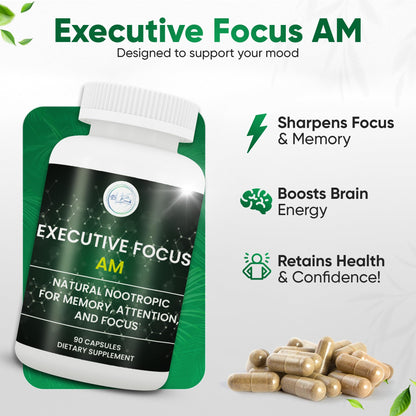 12-in-1 Natural Nootropic Brain Supplement for Memory and Focus, Nootropic for Men & Women, Brain Support Pill for Adults, Brain Vitamins - Focus 30 Day Supply - Maple Wellness Supplements