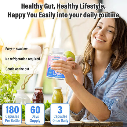 (180 Capsules) Probiotics for Women & Men, 5-in-1 Probiotic, Prebiotic, Postbiotic, Organic Herbs & 16 Digestive Enzymes Blend, 300 Billion CFU, Complete Gut Health, Digestive Health & Immune* - Maple Wellness Supplements