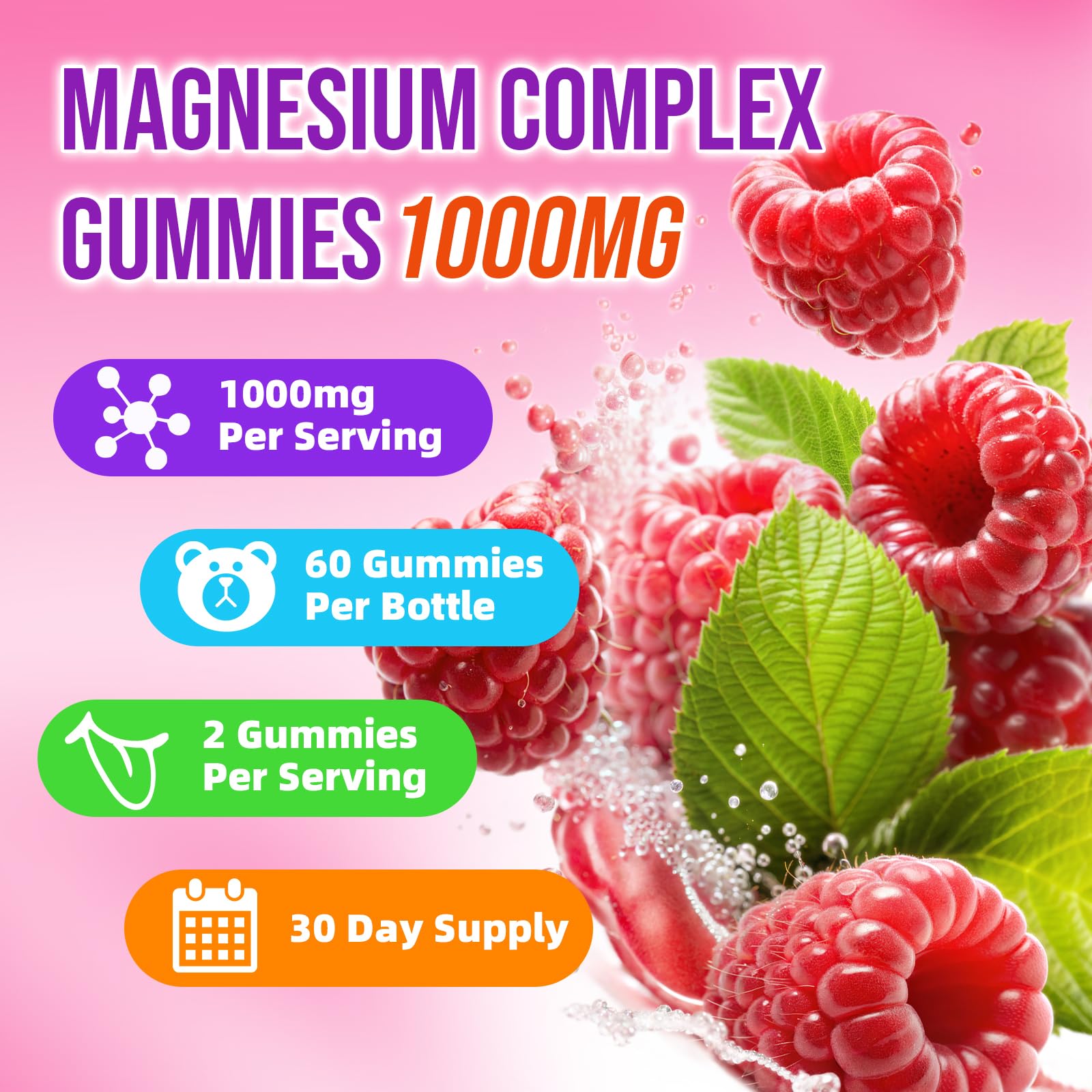 2 Pack Magnesium Complex Gummies – with 12 Forms of Magnesium Plus Vitamins B6, B12 & C. Vegan Strawberry Gummies to Support Mood, for Adults, 120 Count - Maple Wellness Supplements