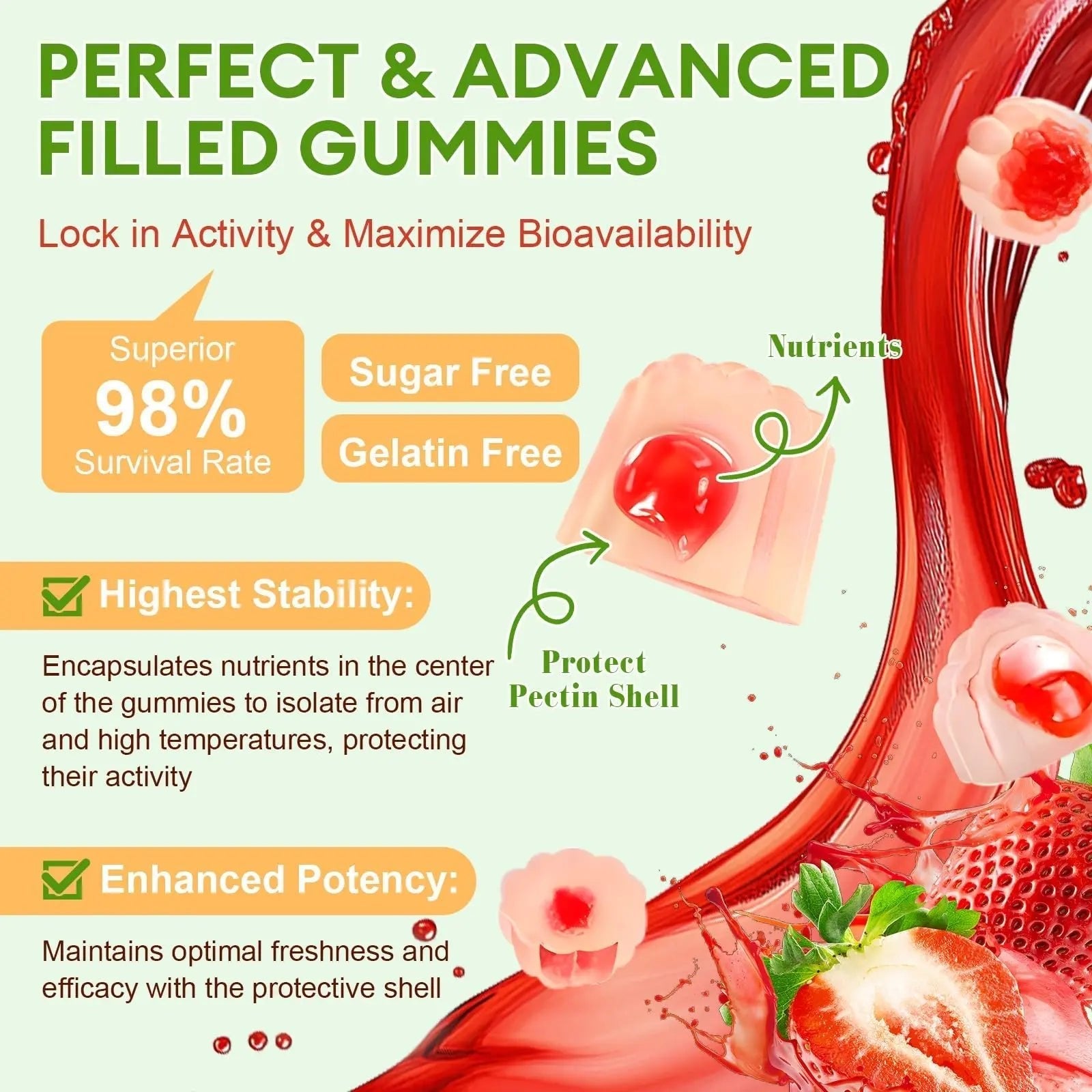 (2 Packs) Totaria Sugar Free 5-in-1 Probiotic Prebiotic Postbiotic Gummy, Probiotics for Women Men with Digestive Enzymes, Peppermint, Complete Immune, Gut & Digestive Support, Vegan Strawberry Flavor - Maple Wellness Supplements