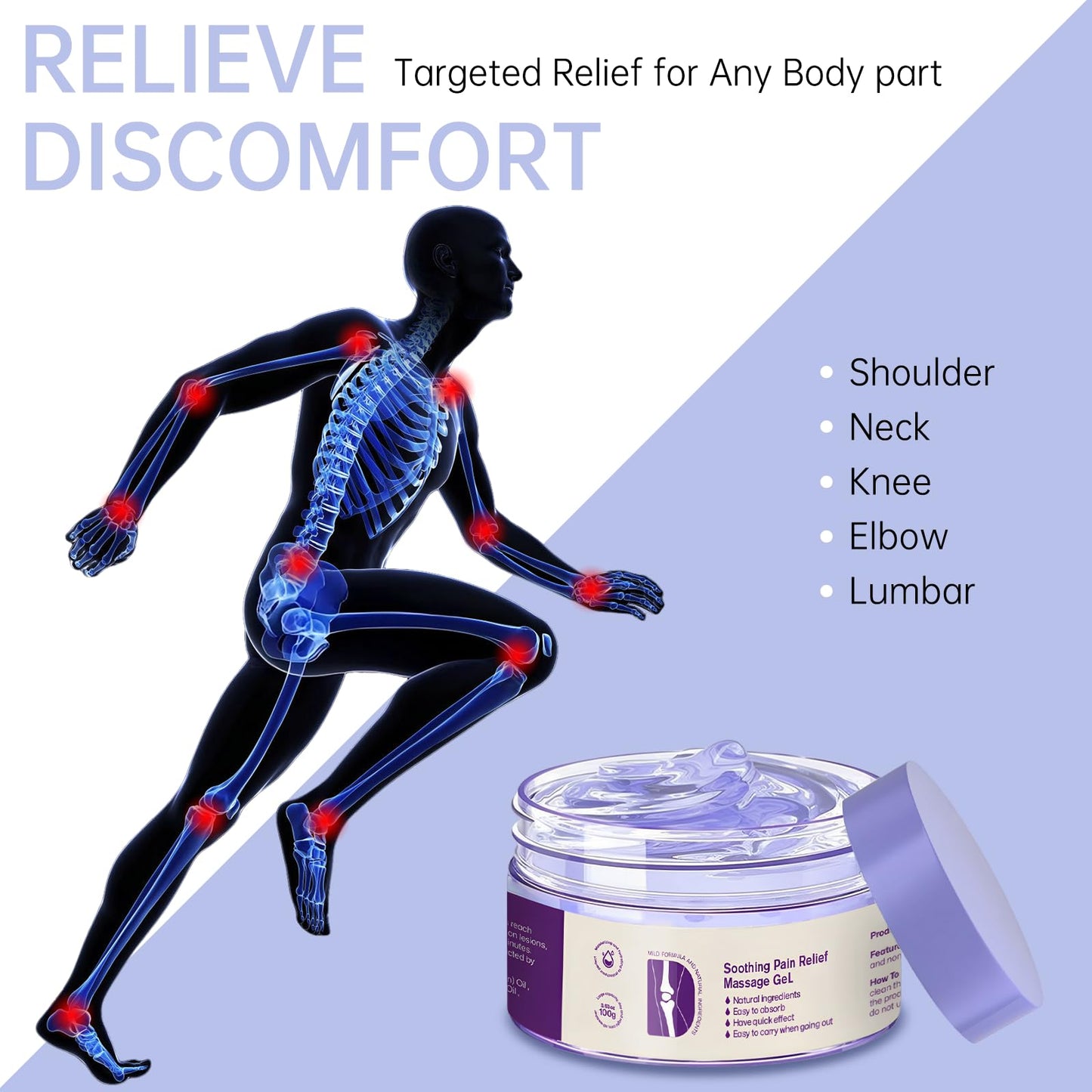 2PCS Kresin Joint Pain Gel Purple Gel,Soothing Pain Relief MassageGel,Purple Joint Repair Cream,Effective Soothesfor Back, Neck, Hands, and Feet - Maple Wellness Supplements