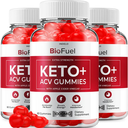 (3 Pack) Bio Fuel Keto ACV Gummies - Advanced Formula BioFuel Keto Plus ACV Gummies Apple Cider Vinegar Bio Fuel ACV, Weight Management Gummies Dietary Supplement Reviews Men Women (180 Gummies) - Maple Wellness Supplements