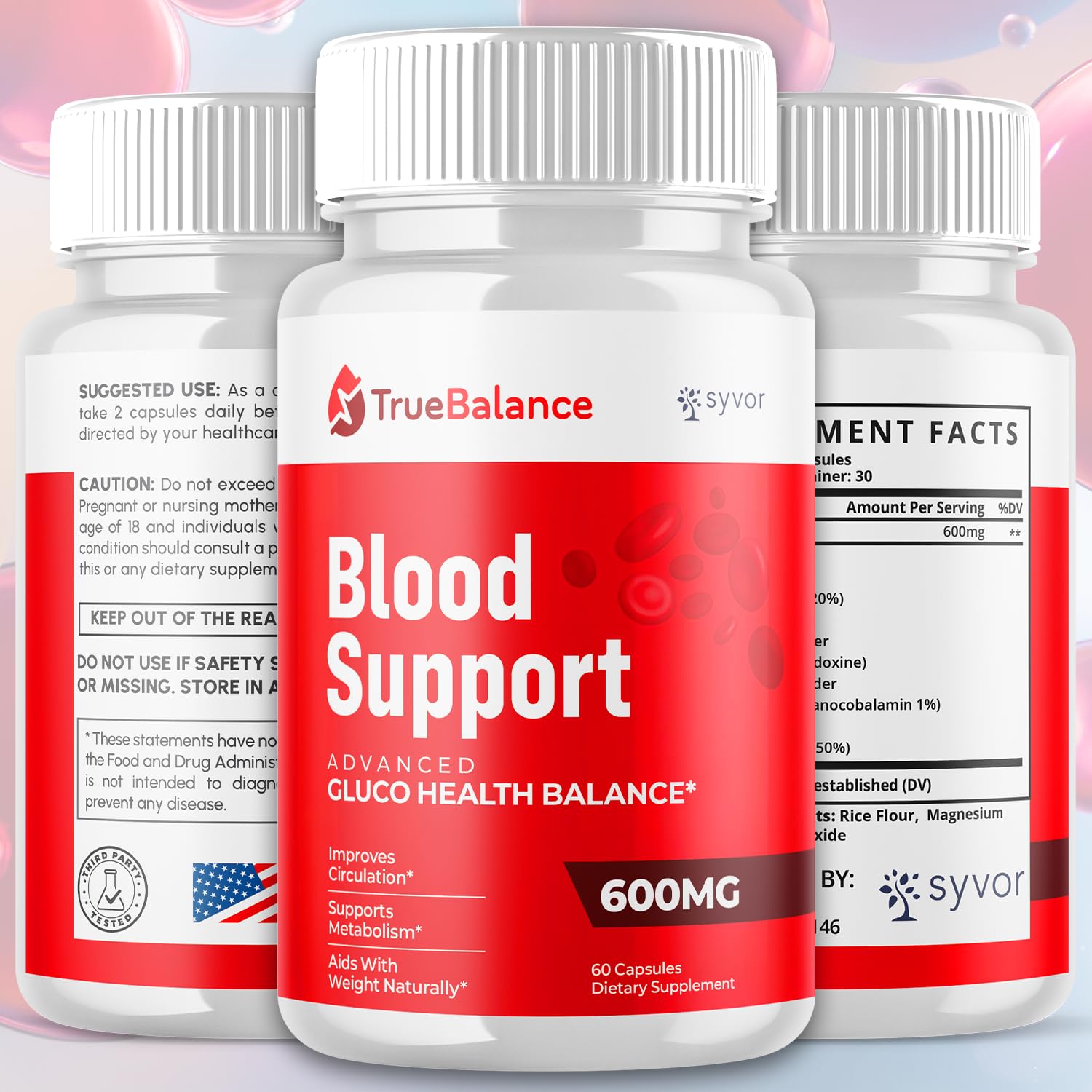(3 Pack) True Balance Capsules, Official TrueBalance Glycogen Support Pills with All Natural Ingredients, Advanced Formula Support Supplement with Max Strength Vitamins for Women & Men (180 Capsules) - Maple Wellness Supplements