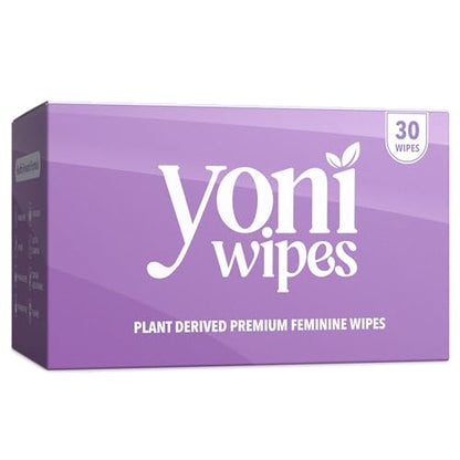 Yoni Wipes - 30 Count Biodegradable & Flushable Feminine Wipes, pH-Balanced, Aloe Vera & Vitamin E