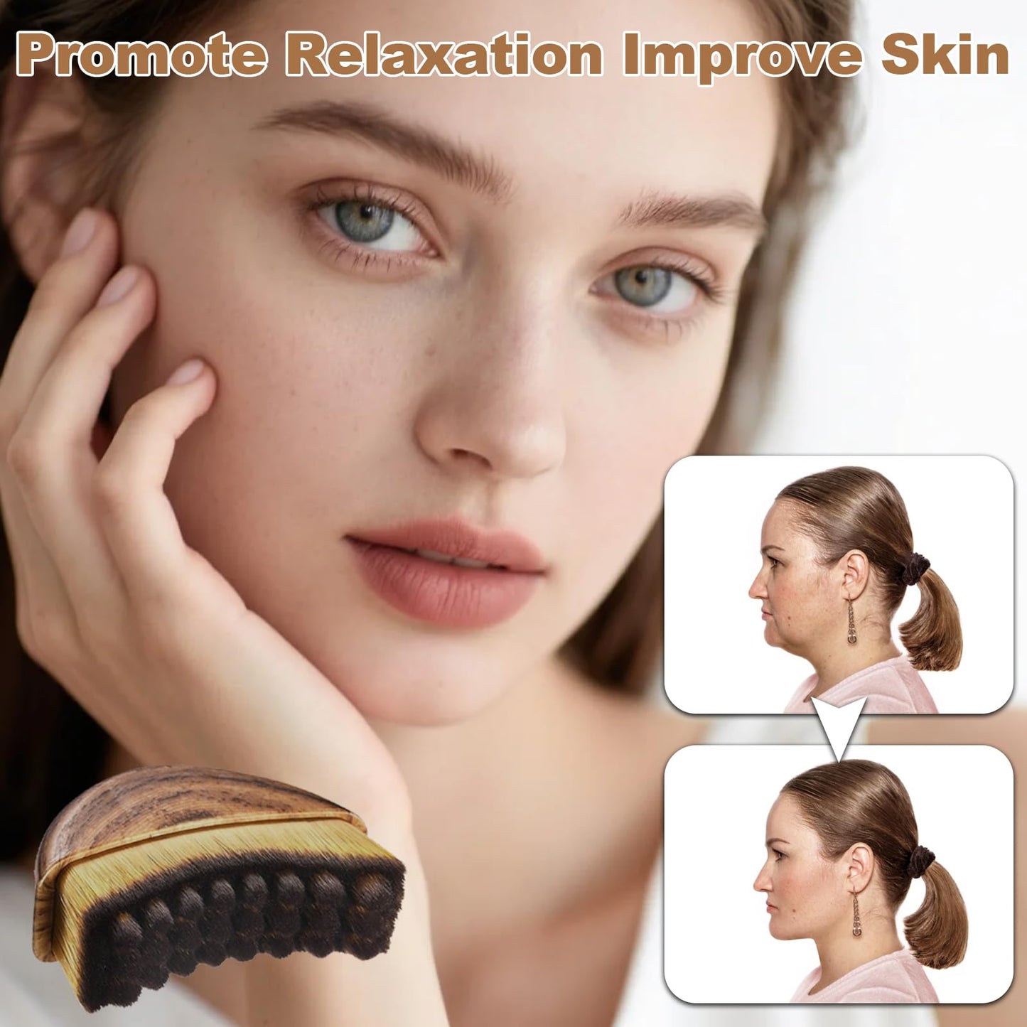3PCS Lymphatic Contour Face Brush, Lymphatic Brush, Lymphatic Drainage Massager for Face, Chin & Jawline Sculpting,Ergonomically Designed to Fit The Skin Precisely - Maple Wellness Supplements
