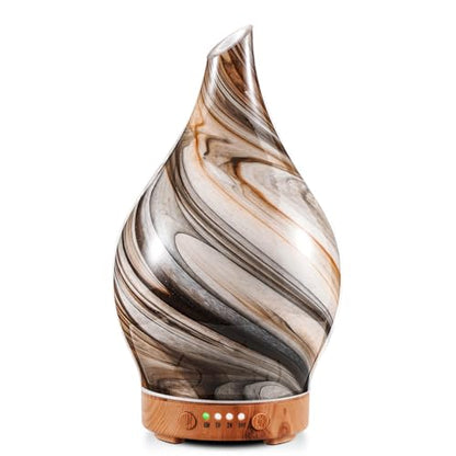 Porseme 100ml Glass Essential Oil Diffuser Aromatherapy Ultrasonic Cool Mist Humidifier 4 Running Hours