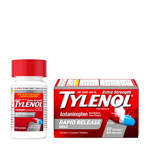 Tylenol Extra Strength Acetaminophen Rapid Release Gels for Pain & Fever, 50 Count TylenolBuy Supplements Australia