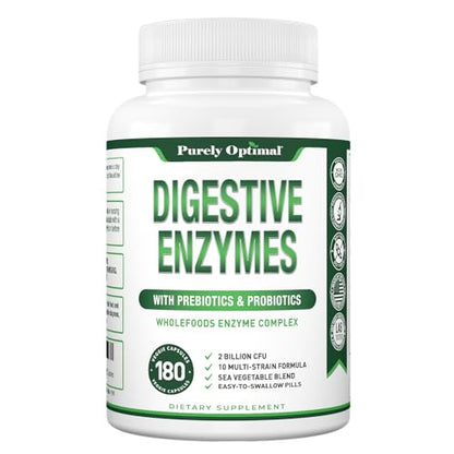 Purely Optimal Premium Digestive Enzymes Plus Prebiotics & Probiotics - for Better Digestio Purely OptimalBuy Supplements Australia
