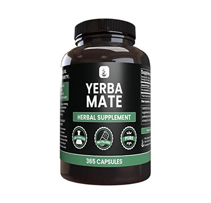PURE ORIGINAL INGREDIENTS Yerba Mate (365 Capsules), No Magnesium Or Rice Fillers