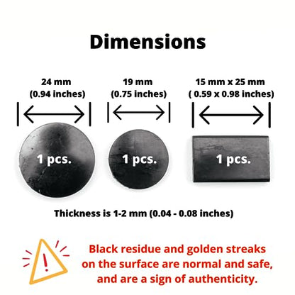 KarelianMasters Shungite Stone Stickers - Natural Stone Adhesive Plates for Phones (Set of 3 Plates) KARELIANMASTERSBuy Supplements Australia