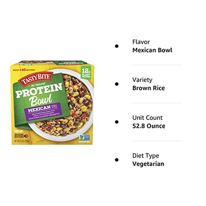 TASTY BITE Mexican Protein Bowl, 8.8 Ounce, Pack of 6, Ready to Eat, Microwaveable TASTY BITEBuy Supplements Australia