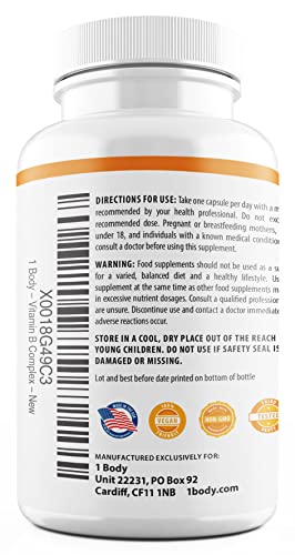 1 Body Vitamin B Complex – 5-MTHF Folate with B1, B2, B5, B6