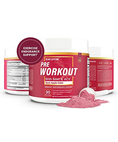 Essential Elements PreWorkout Powder with Beet Root & ACV | Superfood Energy Supplement