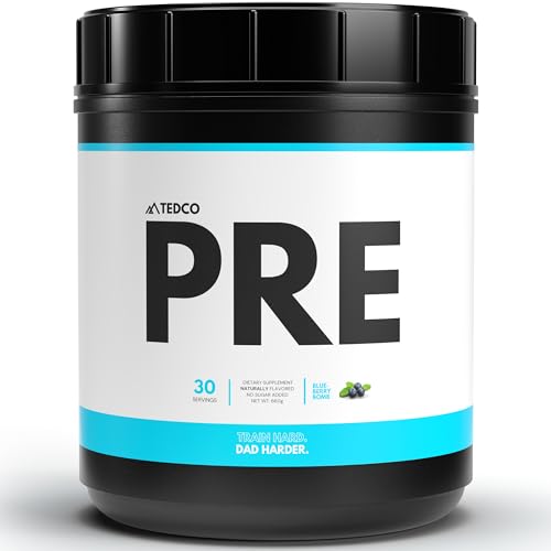 TEDCo Pre Workout Powder - All Natural Preworkout for Men, Zero Artificial Sweeteners