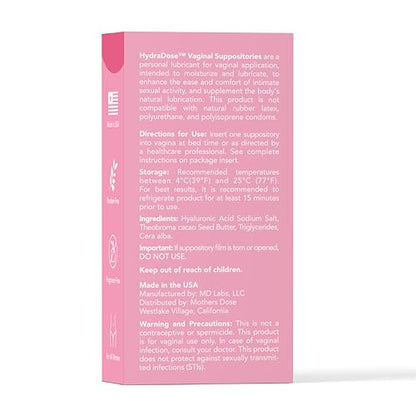 Mother's Dose Hyaluronic Acid Suppository HydraDose- Hormone Free Moisturizer MOTHER·S DOSEBuy Supplements Australia