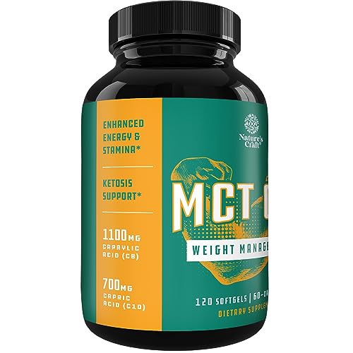C8 MCT Coconut Oil Softgels - MCT Oil Keto Pills with Caprylic Acid Coconut Oil Natures CraftBuy Supplements Australia