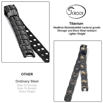 JEROOT Magnetic Bracelets for Men, Pure Titanium Double Row Strong Magnets JEROOTBuy Supplements Australia