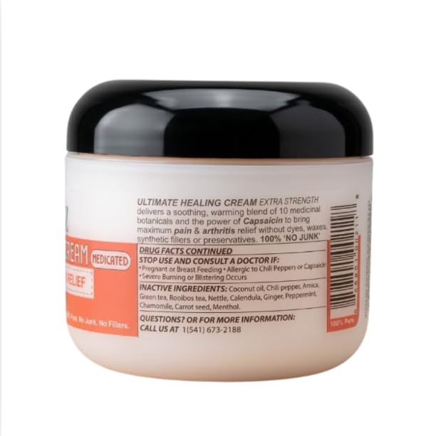 Naturulz Ultimate Healing (Medicated) Cream OTC 4 Ounce - Pain & Arthritis Topical for Sore Lower Back, Neck, Shoulders, and Muscles. All-Natural Formula with Medication Strength Capsaicin. NaturulzBuy Supplements Australia