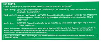 Hyleys Detox Tea for Cleanse and Weight Loss - 28 Day Kit - 84 Tea Bags (9 Pack) HYLEYSBuy Supplements Australia