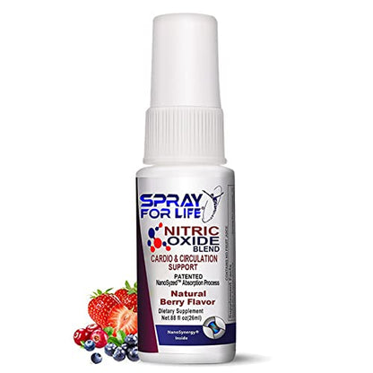 Spray For Life Nitric Oxide Blend Spray Supplements, Sublingual Nitric Booster Support
