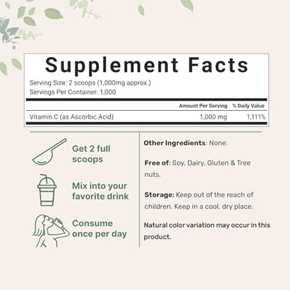 Micro Ingredients Pure Vitamin C Crystal Powder (Water Soluble Vitamin C 1000mg Micro IngredientsBuy Supplements Australia