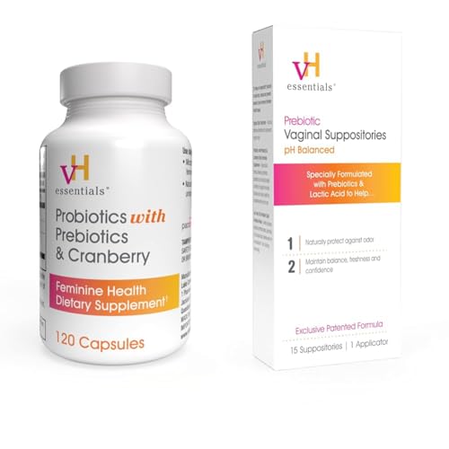 vH essentials Probiotics with Prebiotics and Cranberry Feminine Health Supplement - 120 Capsules