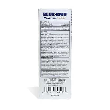 BLUE-EMU Maximum Pain Relief Cream for Arthritis, Muscle, & Joint Aches, 3 Oz, 1 Pack BLUE-EMUBuy Supplements Australia