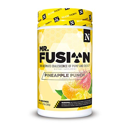 Nutrithority Mr.Fusion Pre Workout Supplement, Pineapple Punch, 40 Servings