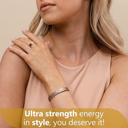 Feraco Magentic Copper Bracelet for Women,Vintage Flower Copper Cuff Bracelet FeracoBuy Supplements Australia