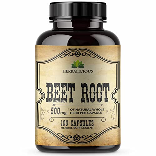 HERBALICIOUS Beet Root Capsules - Herbal Supplement for Athletic Performance