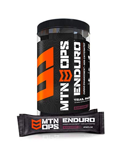MTN OPS Enduro Trail Packs Nitric Oxide Supplement & Stim-Free Pre Workout - 20 Servings - with Magnesium Citrate, Beet Root Powder, Niacinamide, L Arginine & L Citrulline - Black Cherry Flavor