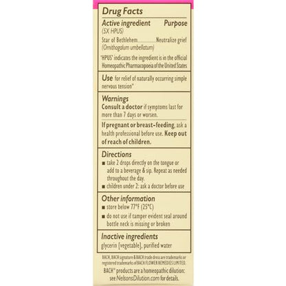 Bach Original Flower Remedies, Star of Bethlehem for Grief and Shock (Non-Alcohol Formula) BachBuy Supplements Australia