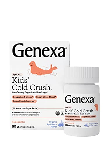 Genexa Cold Crush for Children – 60 Tablets | Certified Organic & Non-GMO, Physician 