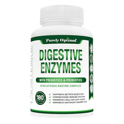 Purely Optimal Premium Digestive Enzymes Plus Prebiotics & Probiotics - for Better Digestio Purely OptimalBuy Supplements Australia