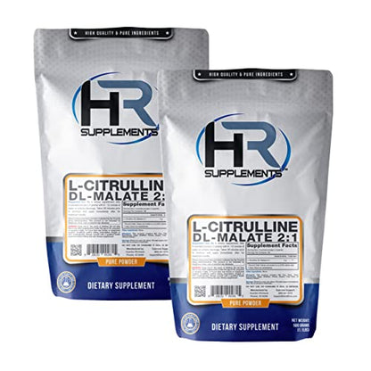 HR Supplements L-Citrulline DL-Malate 2:1 Powder, 1 Kilogram (2.2 Lbs), Unflavored
