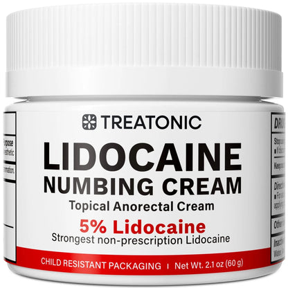 5% Lidocaine Topical Numbing Cream: Maximum Strength Topical Anesthetic Numb Cream for Pain Relief, Itching, Burning, Soreness, Hemorrhoid - Fast Acting & Long Lasting Numbing Formulation - 2.1 oz - Maple Wellness Supplements